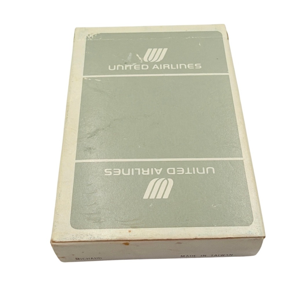 United Airlines Playing Cards Vintage Unisex OS Grey Paper Saul Bass Logo Travel